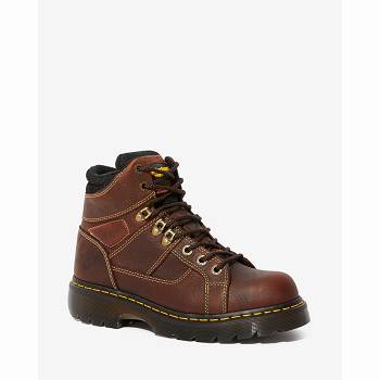 Dr Martens Ironbridge Kožené Heavy Duty - Bordove Pracovne Cizmy Panske, DR0132